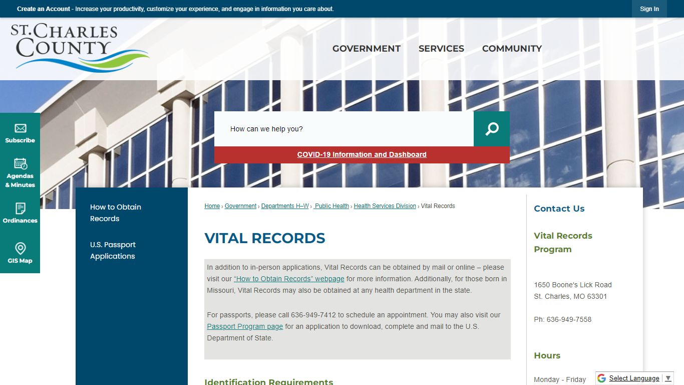 Vital Records | St Charles County, MO - Official Website
